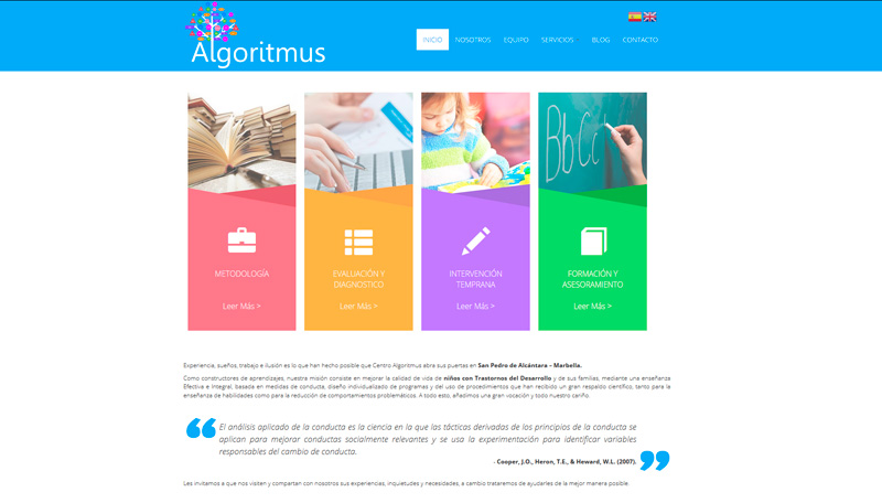 Diseño web Centro Algoritmus San Pedro de Alcántara