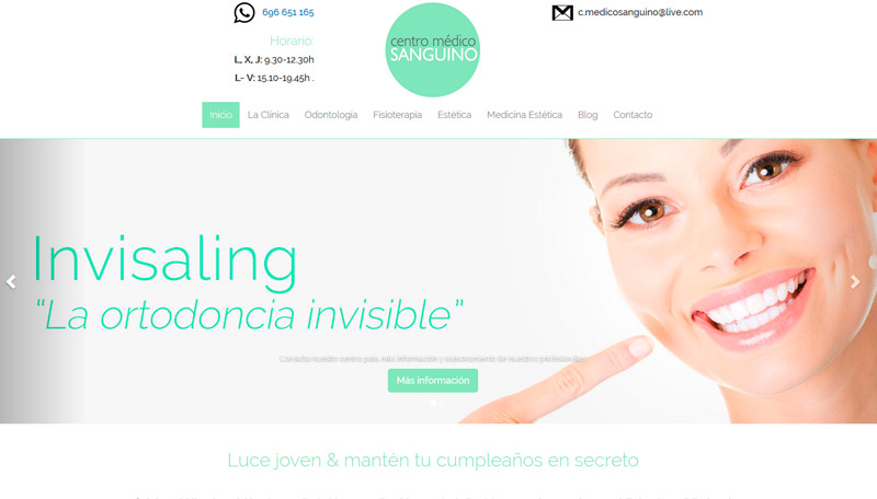 Diseño Web Centro medico Sanguino Madrid